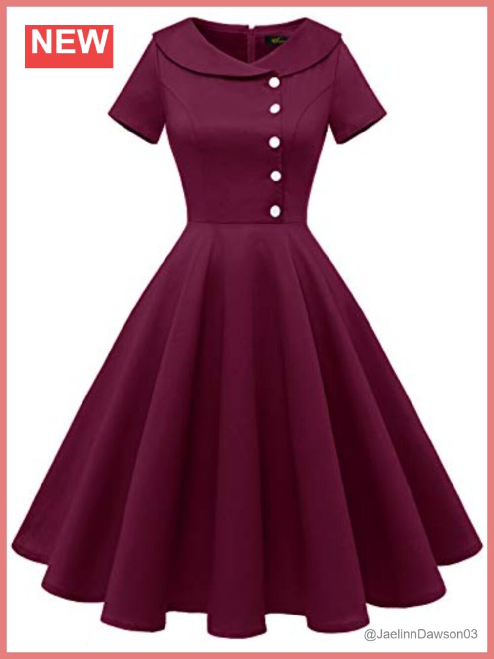 Vintage 1950s Audrey Hepburn Cocktail Swing Dress Peter Pan Collar